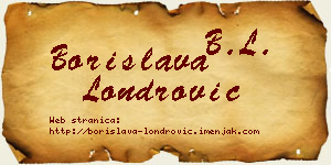 Borislava Londrović vizit kartica